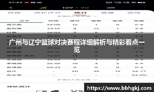 广州与辽宁篮球对决赛程详细解析与精彩看点一览